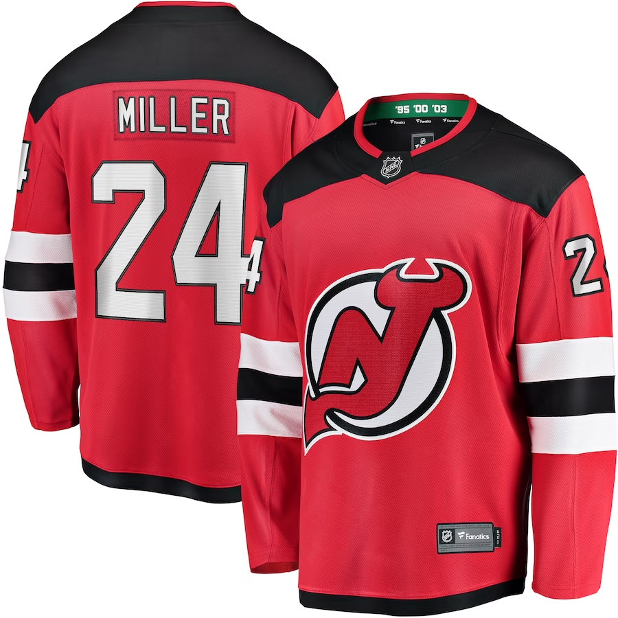 Men's New Jersey Devils Colin Miller #24 Red Jersey
